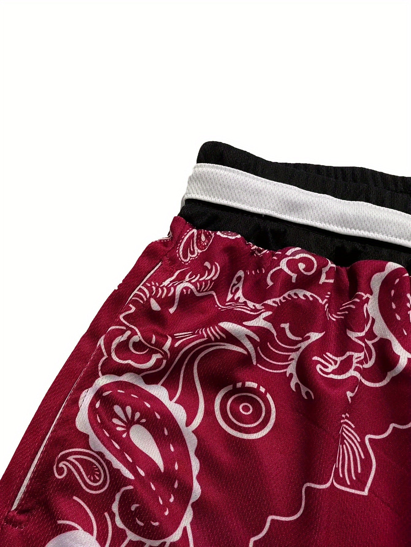 Outdoor Sport Shorts for Men - Paisley Print, Breathable & Stretchable