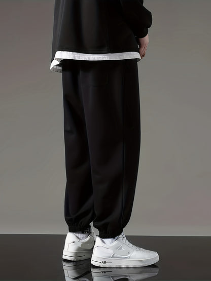 Men's Casual Jogger Pants with Drawstring Waist, Medium Stretch Fabric