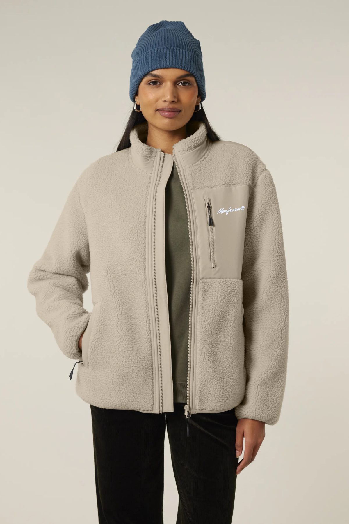 White Label Stick Unisex-Sherpa-Jacke