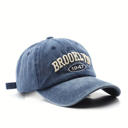 Stylish Brooklyn Embroidered Cap - Sun Protection for Outdoor Travel - Various Colors