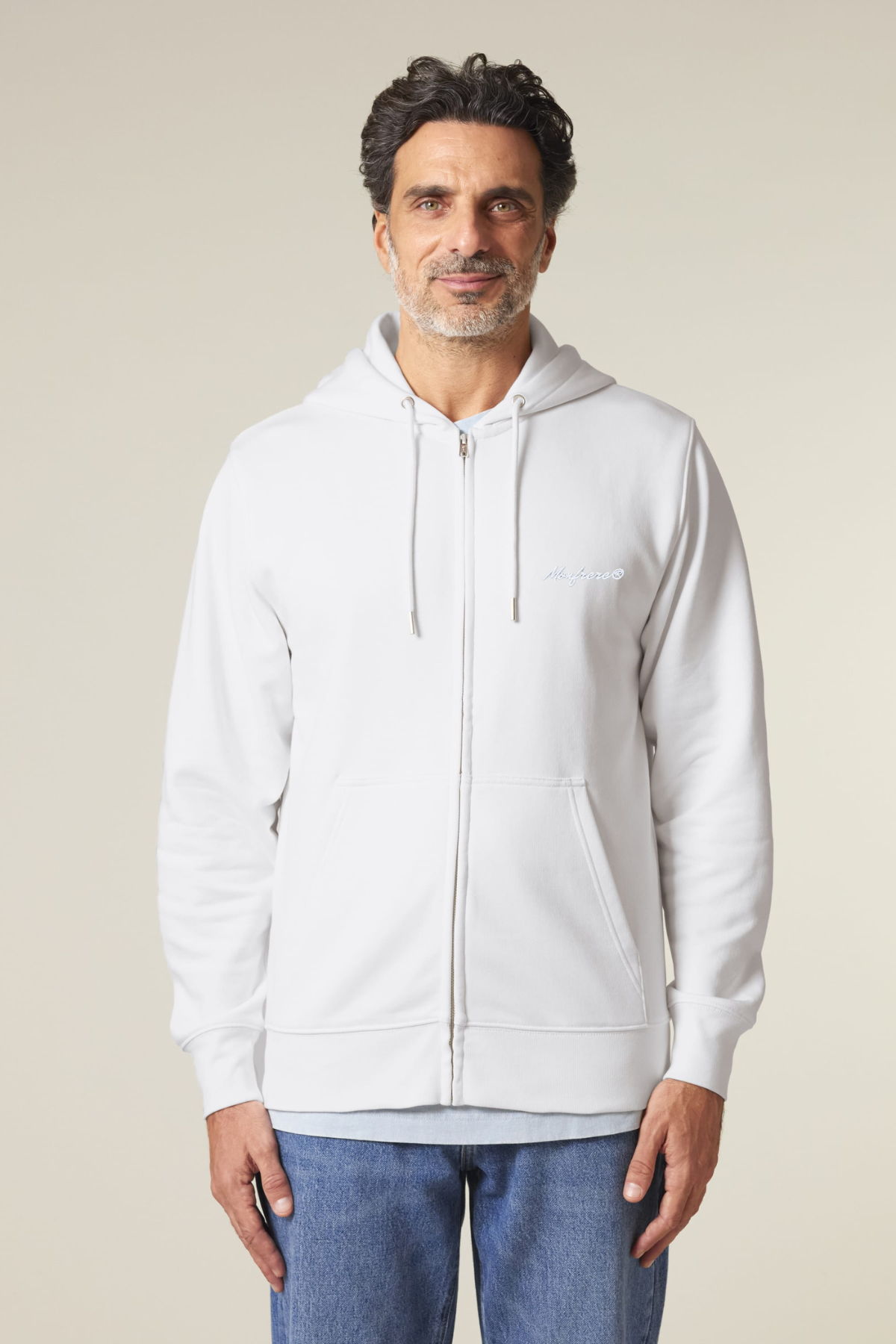 White Label Stick Iconic Unisex-Medium-Fit-Zip-Hoodie