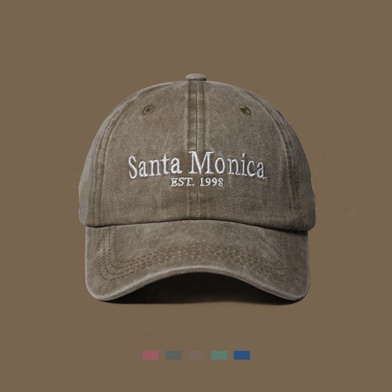 Retro Santa Monica Baseball Cap - Classic Embroidered Washed Dad Hat