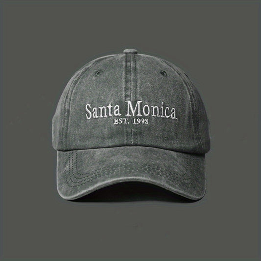 Retro Santa Monica Baseball Cap - Classic Embroidered Washed Dad Hat