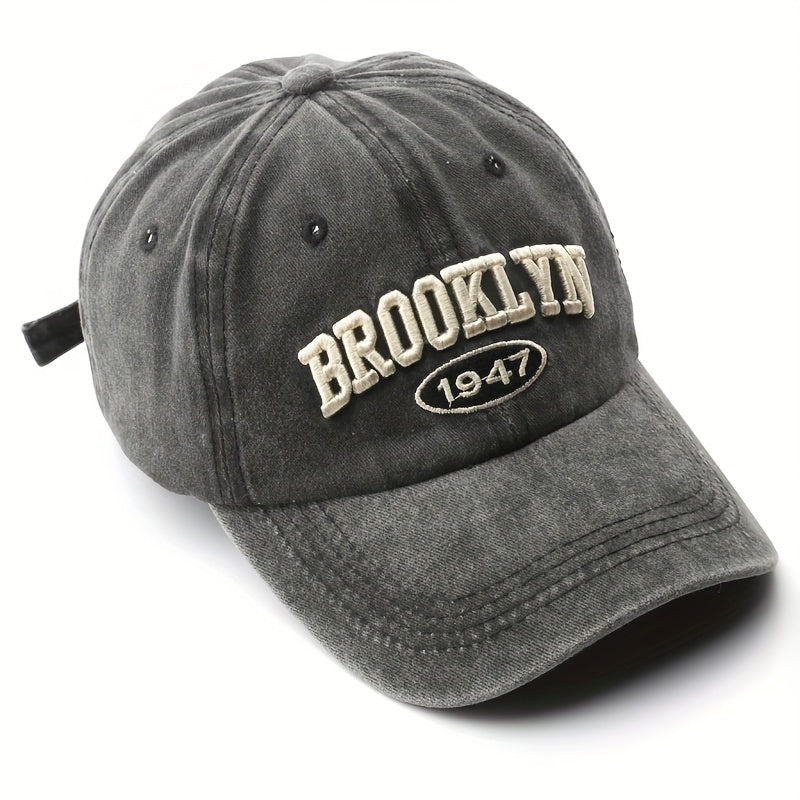 Stylish Brooklyn Embroidered Cap - Sun Protection for Outdoor Travel - Various Colors