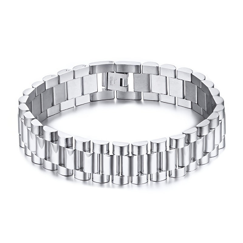 Adjustable Stainless Steel Bracelet - Hip Hop Style Men's Accessories for Holiday Party