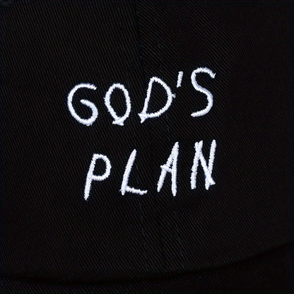 GOD'S PLAN Embroidery Baseball Cap Black Casual 
