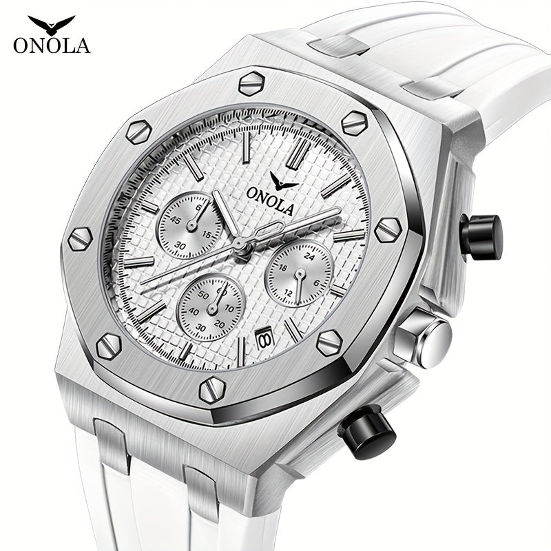 ONOLA Luxury Chronograph Watch for Men - Water Resistant Quartz with Stopwatch and Date Feature