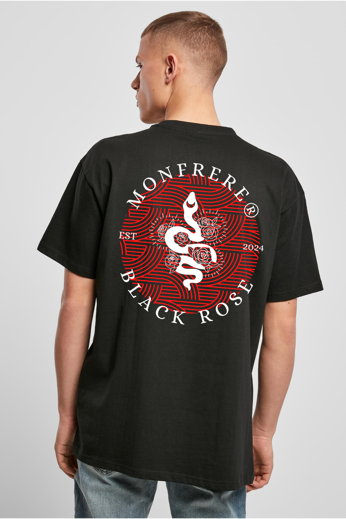 Heavy Oversize Tee Black Roses