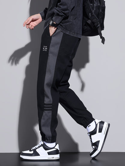 Embroidery Joggers Men's Casual Stretch Drawstring Sports Pants 