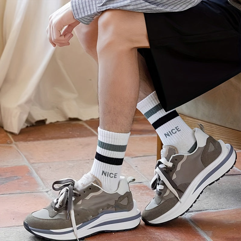 5-Pcs Trendy men's Socks Breathable & Comfortable Unisex Socks