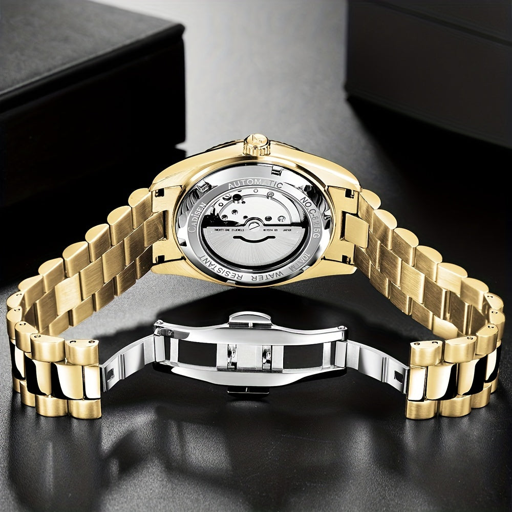 Luxury Men's Automatic Watch - Sapphire Glass, Stainless Steel, Waterproof, Miyota Movt
