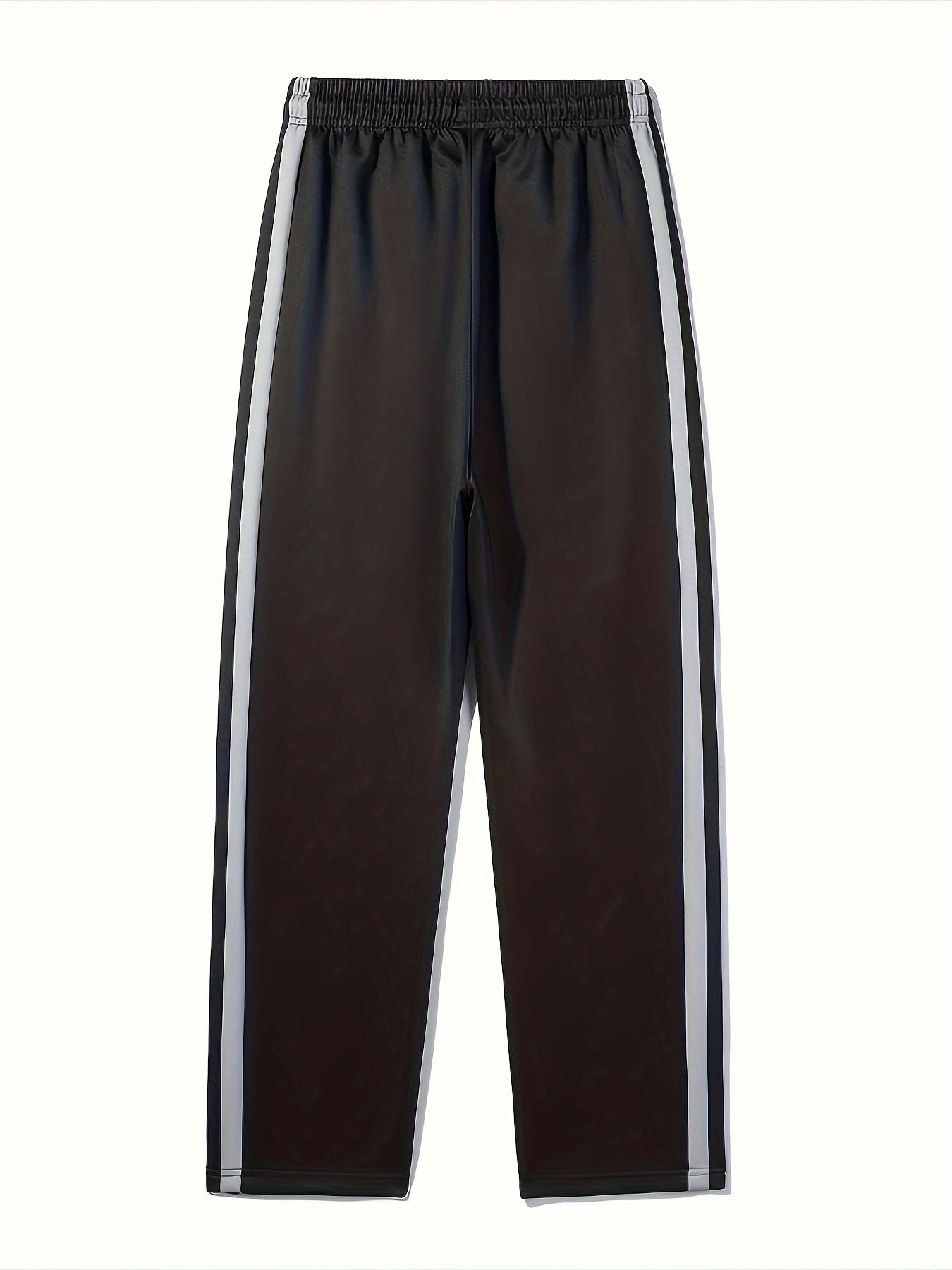 Men's Stylish Loose Striped Pattern Trousers with Pockets, Casual Breathable Drawstring Trousers 
