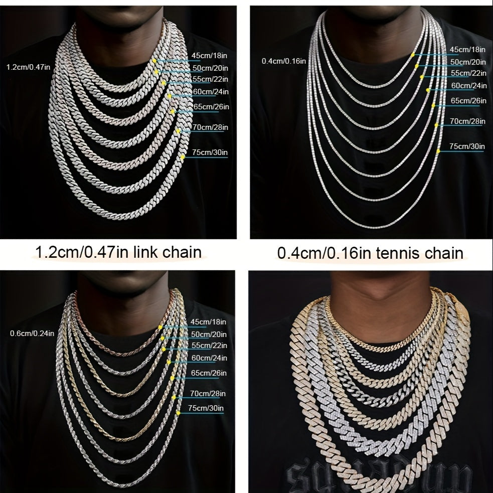 Hip Hop Cuban Link Diamond Chain - Men's Curb Necklace