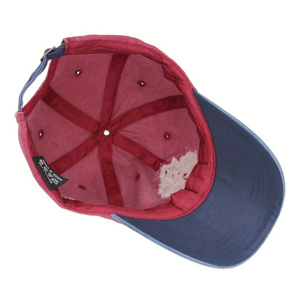 Adjustable Men's Baseball Cap - 100% Cotton, Casual Style
