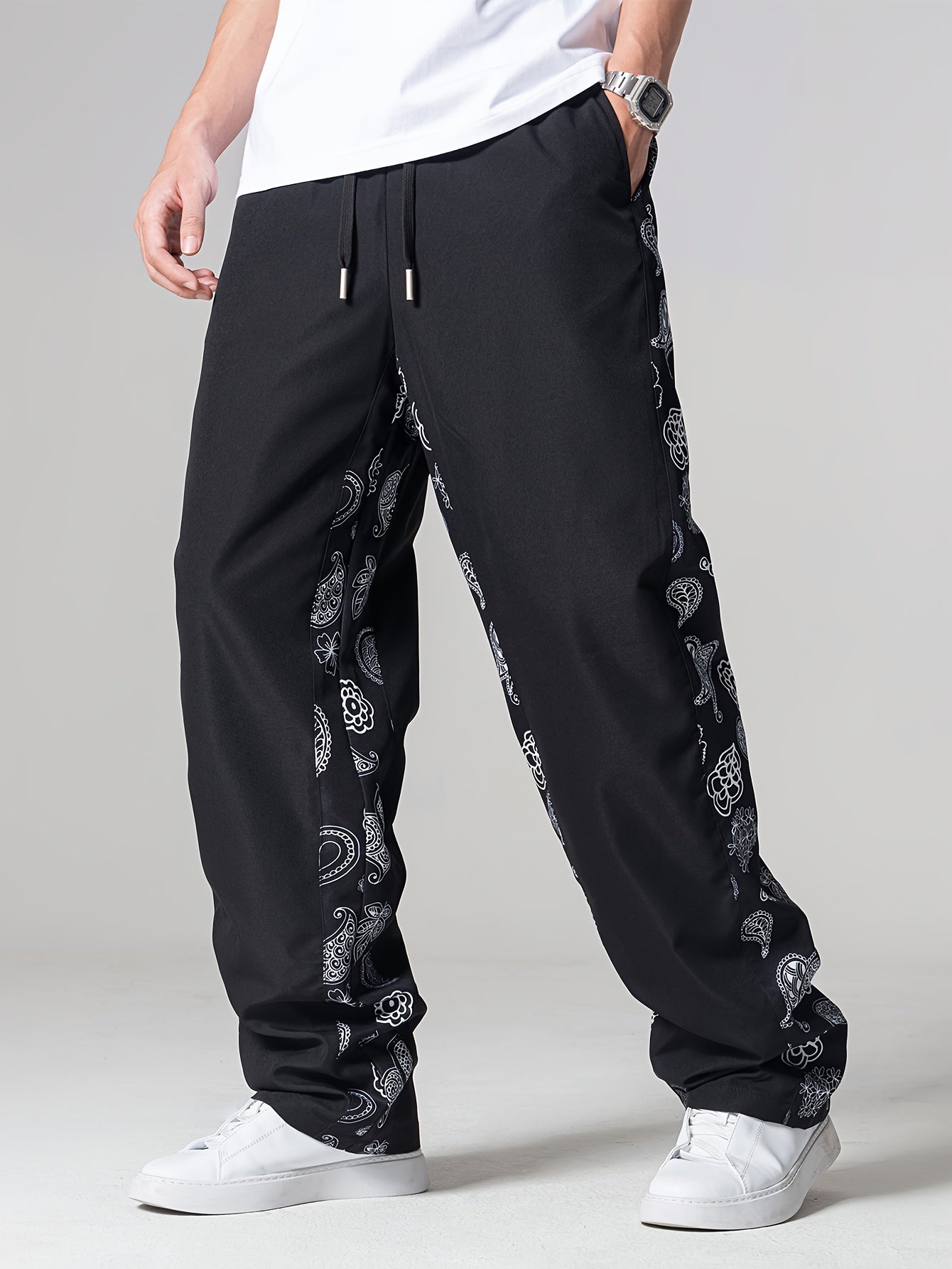 Men's loose fit vintage trousers with pockets 