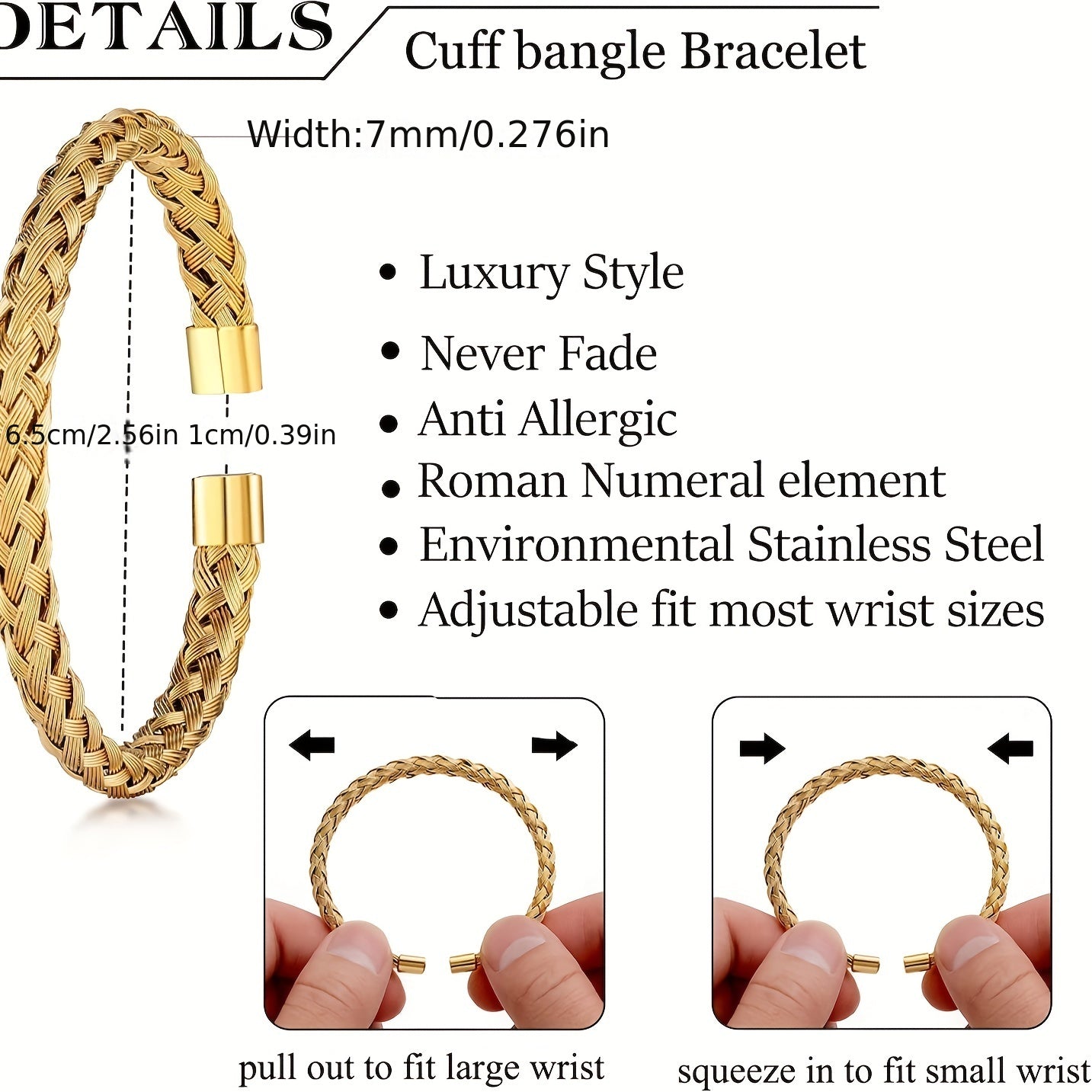 Stylish Stainless Steel Bracelet Set - Luxury and Shine