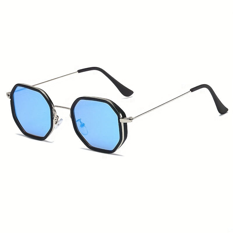 Stylish Polygon Sunglasses - Anti-Reflective Lenses - Durable Metal Frame