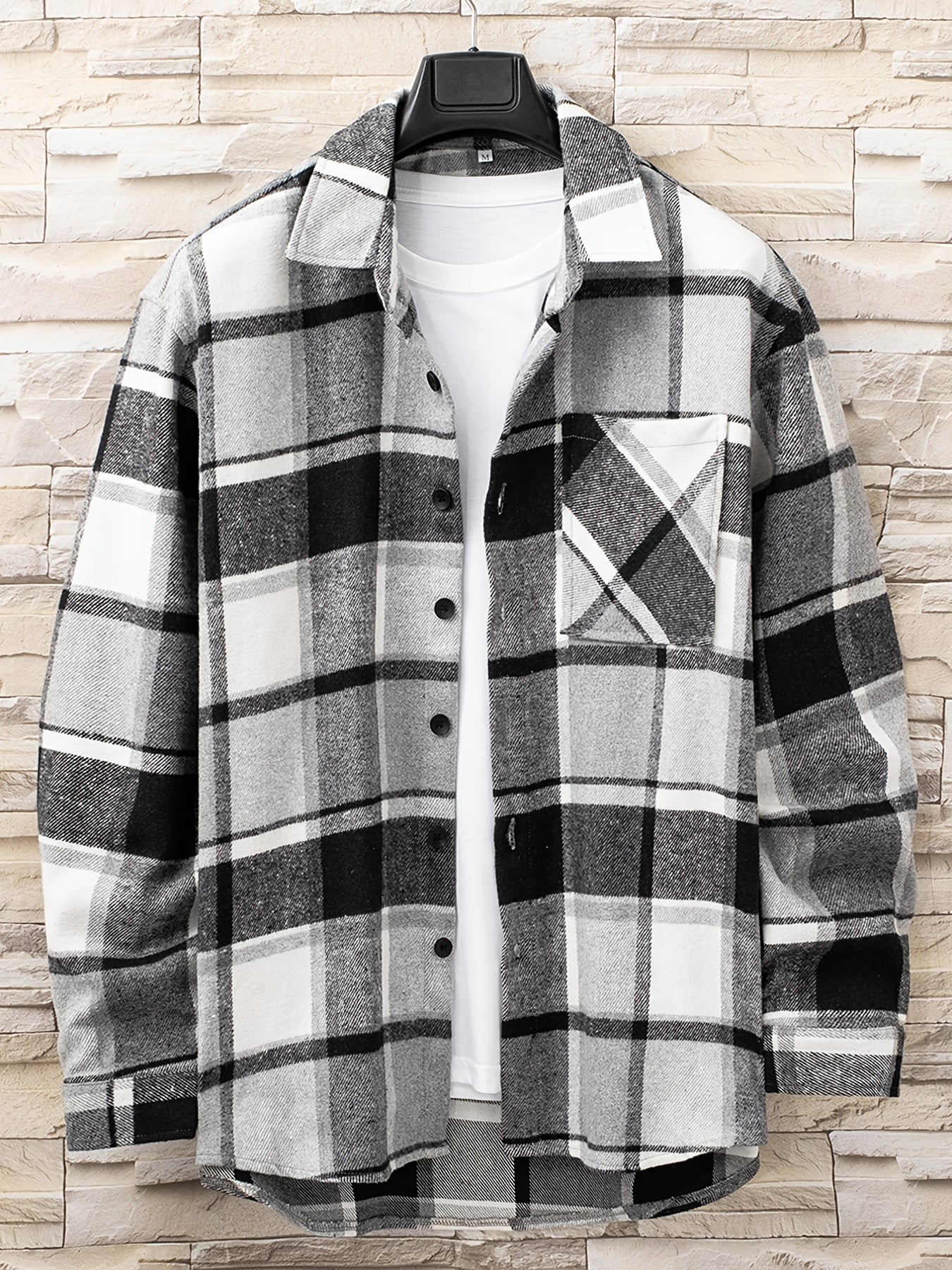 Men's Plaid Casual Shirt with Button Closure - Regular Fit for Everyday Wear