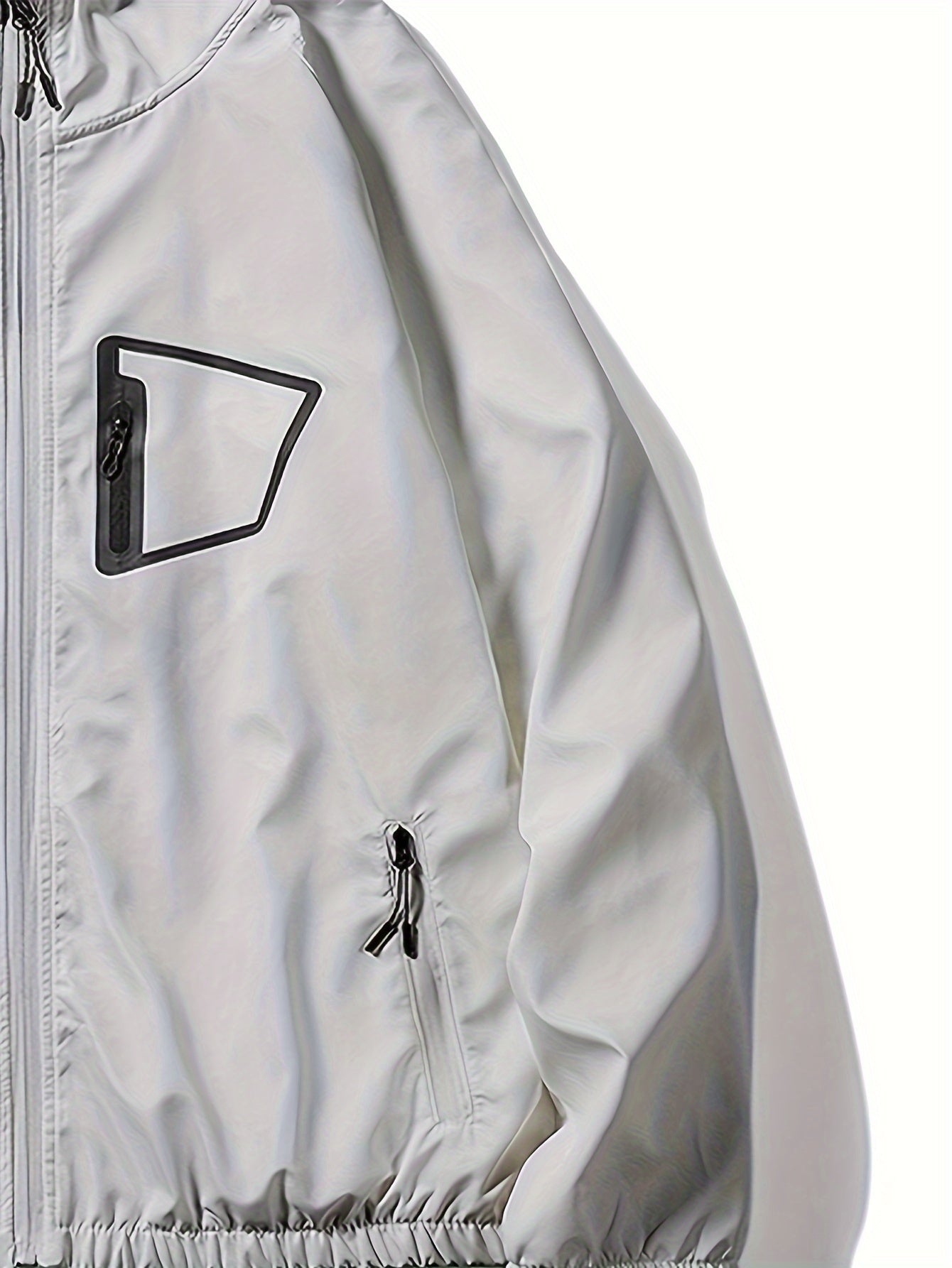 Versatile Men's Zip-Up Hooded Jacket - Durable Polyester, Spring/Fall, Multi-Pocket Design