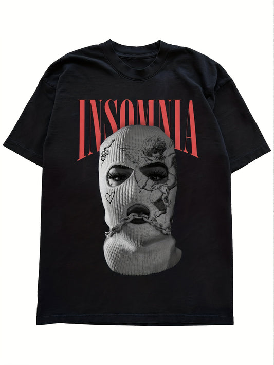 Fashion Masked Man &amp; "INSOMNIA" Comfortable T-Shirt 