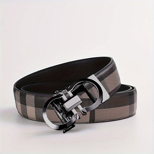 Men's Genuine Leather Belt with Automatic Buckle - Business/Casual Style