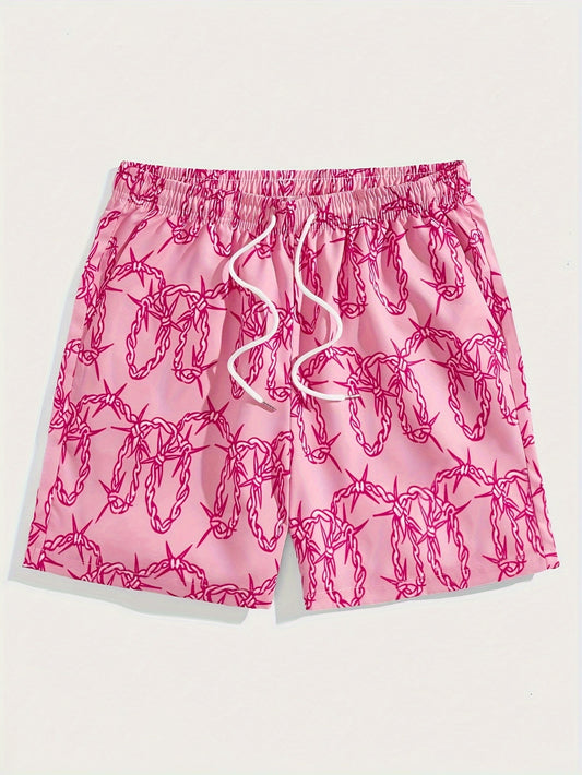 Boho Style Herren Shorts - Allover Print, Lightweight Fabric, Machine Washable