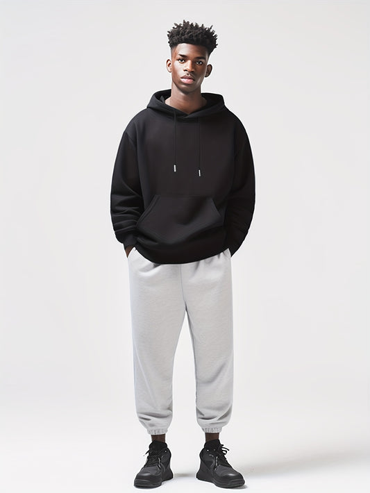 Men's Graphic Hoodie with Kangaroo Pocket -Streetwear