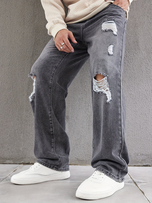 Men's Street-Style Jeans: Comfortable, Trendy, and Durable - Perfect for Any Occasion!