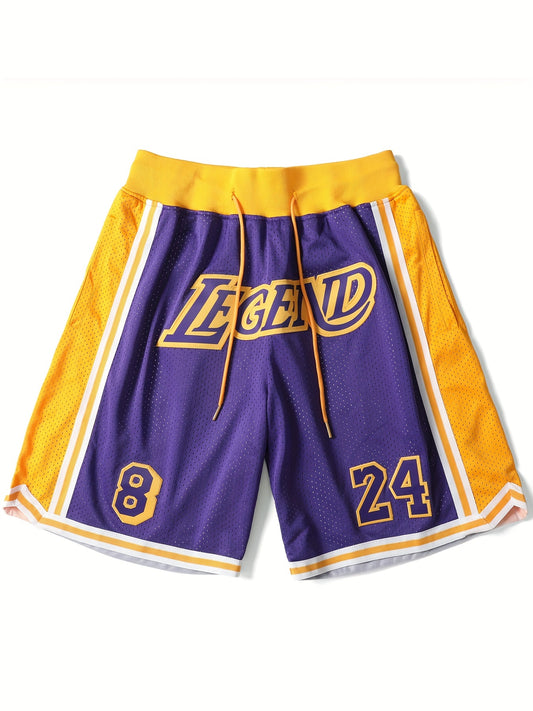 Retro Basketball Shorts - Breathable, Quick-Dry, Adjustable - #8 24 Legend