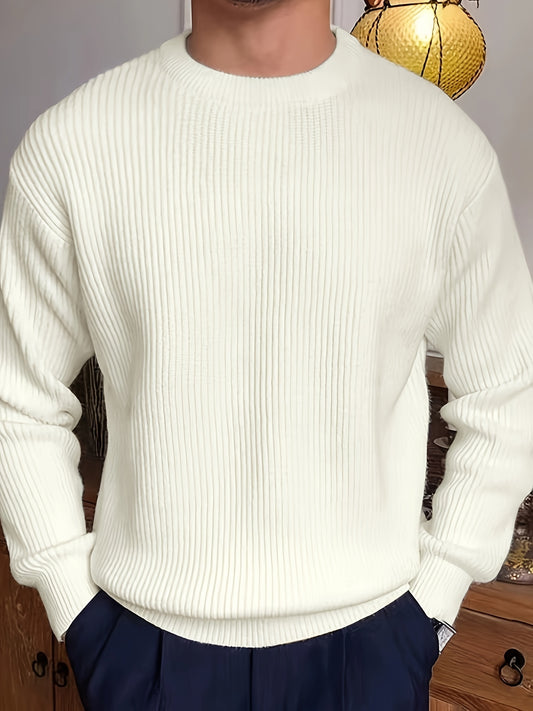 Cozy Knit Pullover for Men | Warm & Versatile | Easy Care | Lightweight & Stretchy