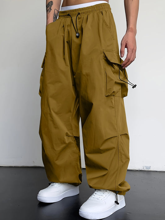 Streetwear Cargo Pants for Men - Y2K Style with Multi-Pockets and Loose Fit