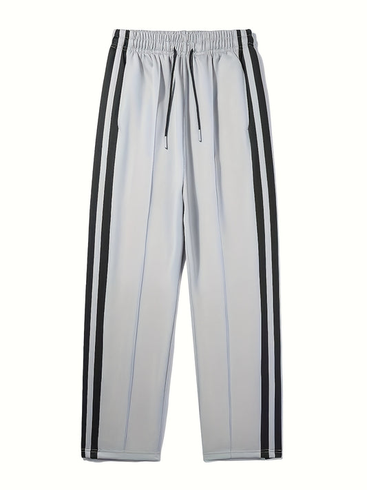 Men's Striped Casual Drawstring Pants - Breathable & Stylish